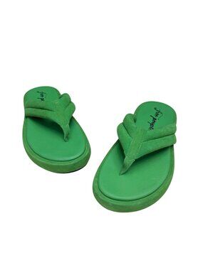 Free People Women's Wonderland Thong Sandals Vibrant Green, Size 39 WORN ONCE